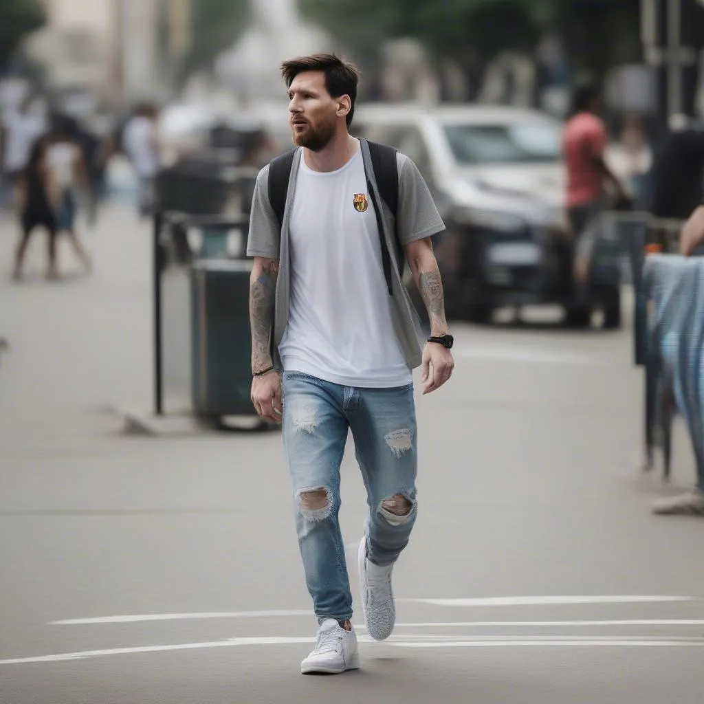 Messi với phong cách street style