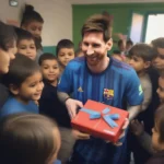 Messi trao quà cho trẻ em