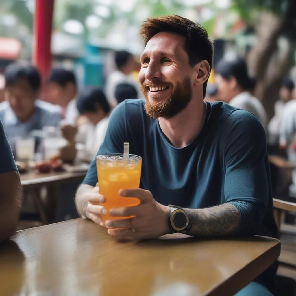 Messi Uống Trà Đá Tại Quán Ăn Ở Việt Nam