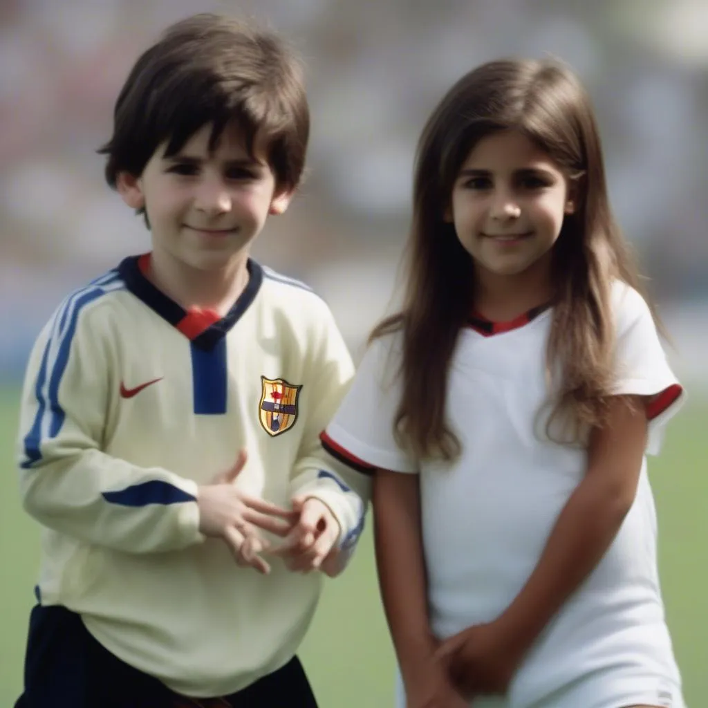 Messi và Antonella thời thơ ấu