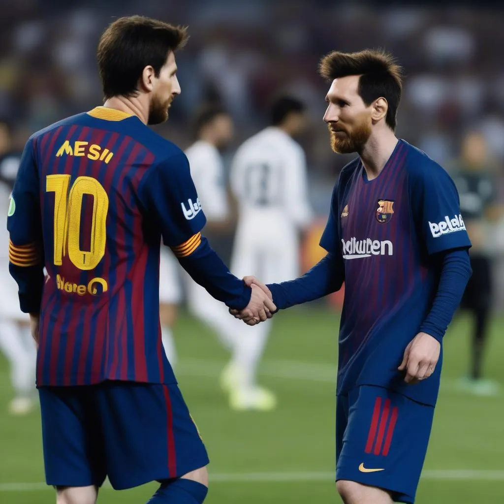 Messi và Arbeloa bắt tay