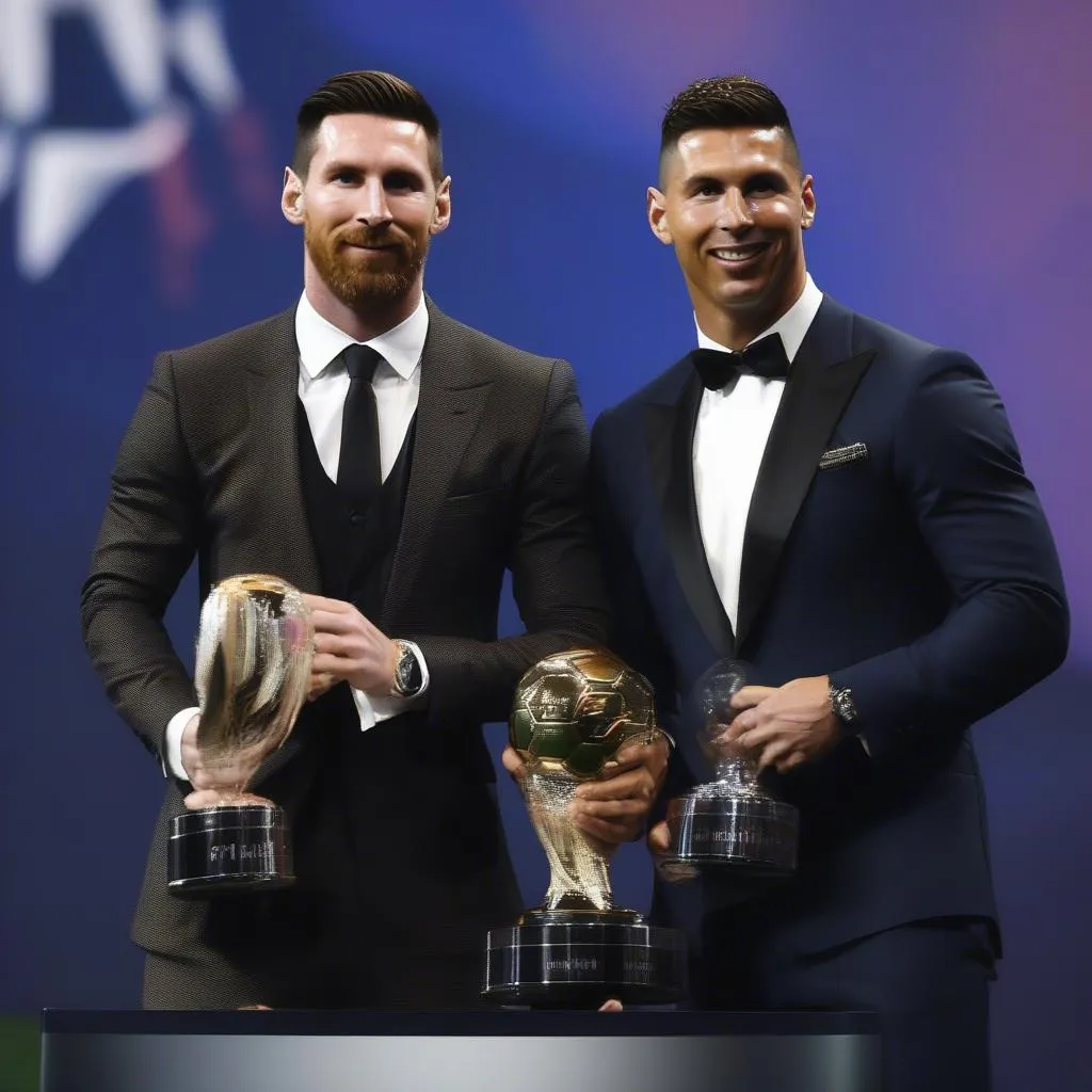 Messi và Ronaldo nhận giải thưởng