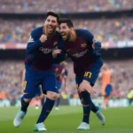 Messi và Suarez ăn ý trong màu áo Barca