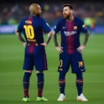 Messi và Vidal trong màu áo Barcelona