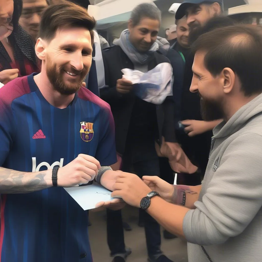 Messi với fan