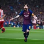 Messi vs Atletico Madrid Champions League 2017: Lionel Messi celebrates his goal against Atletico Madrid