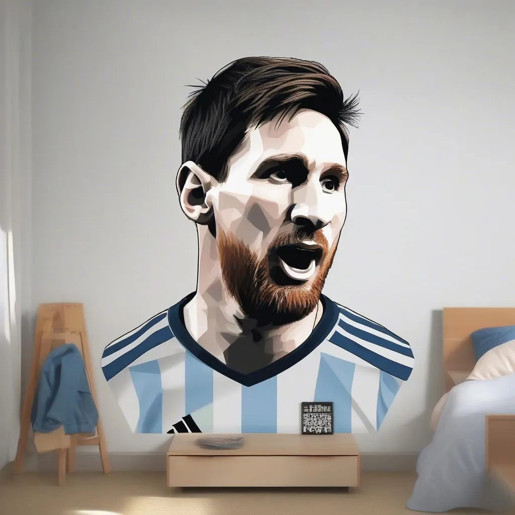 Mẫu decal dán tường Messi