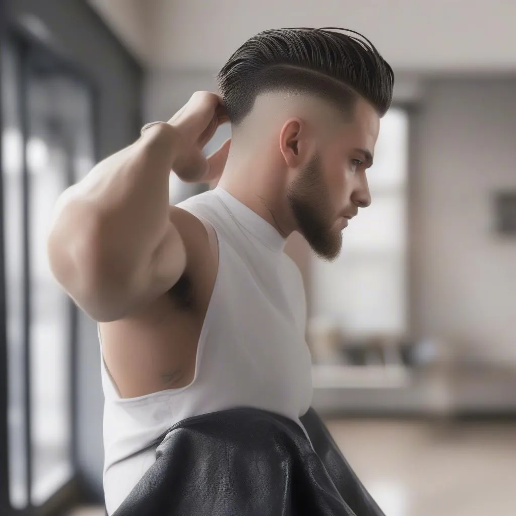 Kiểu tóc Messy Slick Back Fade