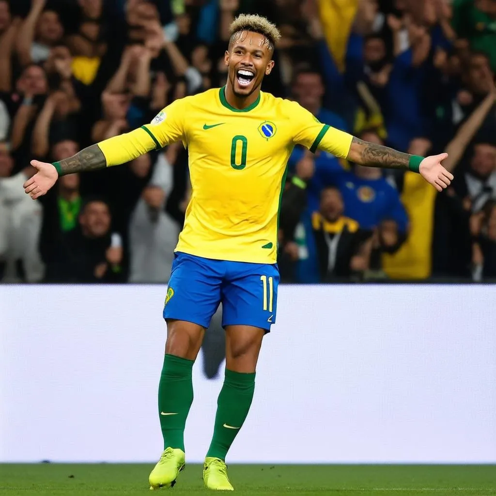 Neymar Jr celebrating a goal