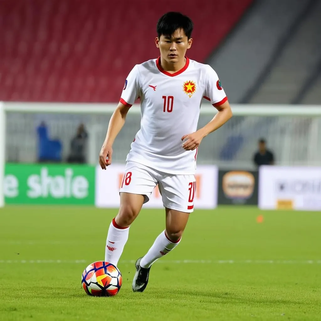 Nguyen Van Toan playing football