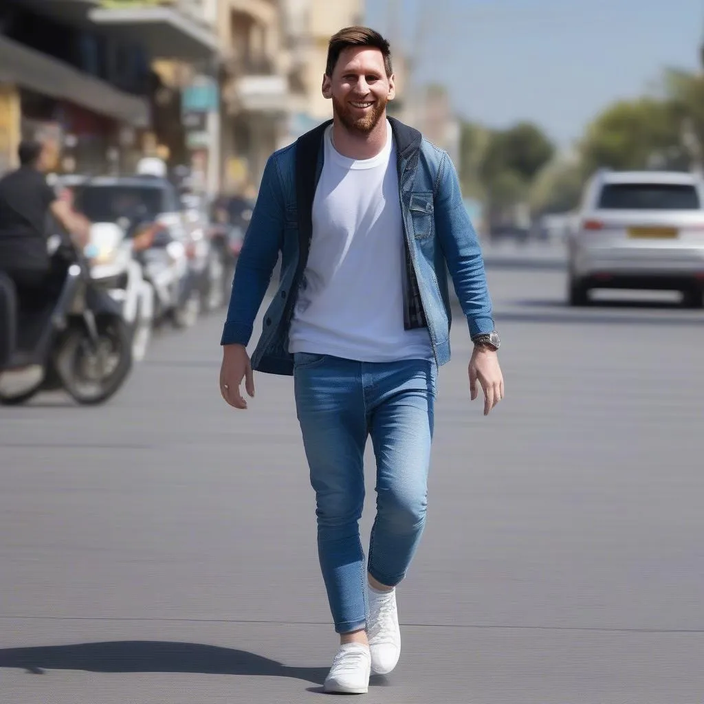 Messi diện quần jean trong cuộc sống thường ngày