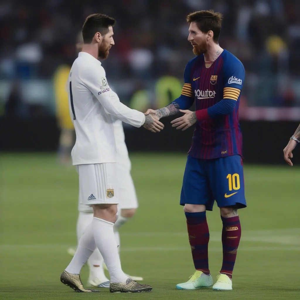 Ramos và Messi bắt tay thân thiện