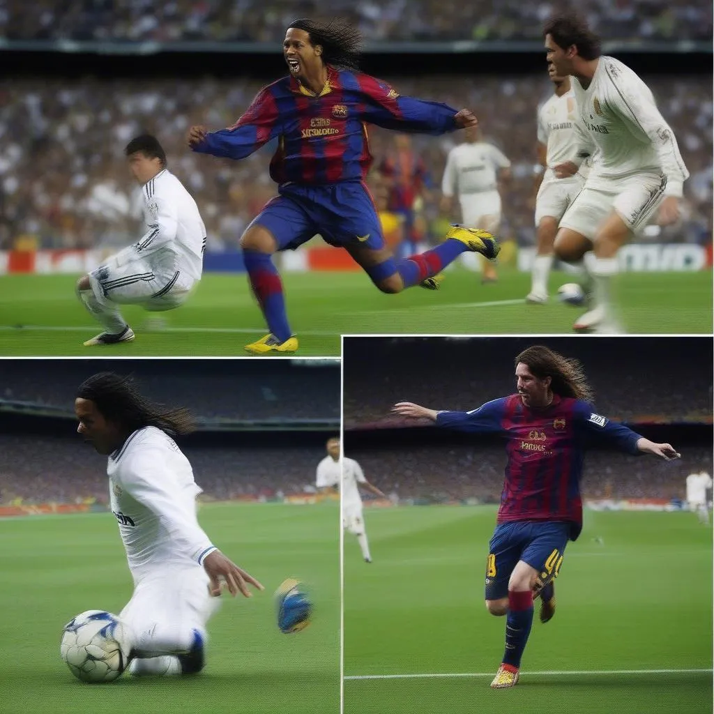 Ronaldinho and Messi goals against Real Madrid