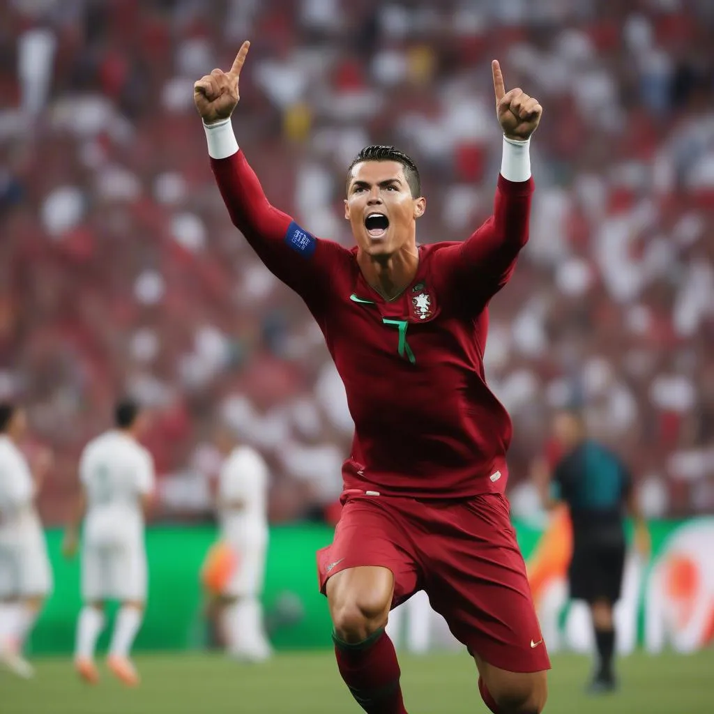 Ronaldo ăn mừng bàn thắng