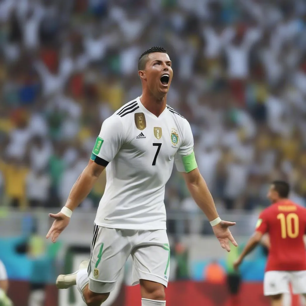 Ronaldo ăn mừng bàn thắng tại World Cup