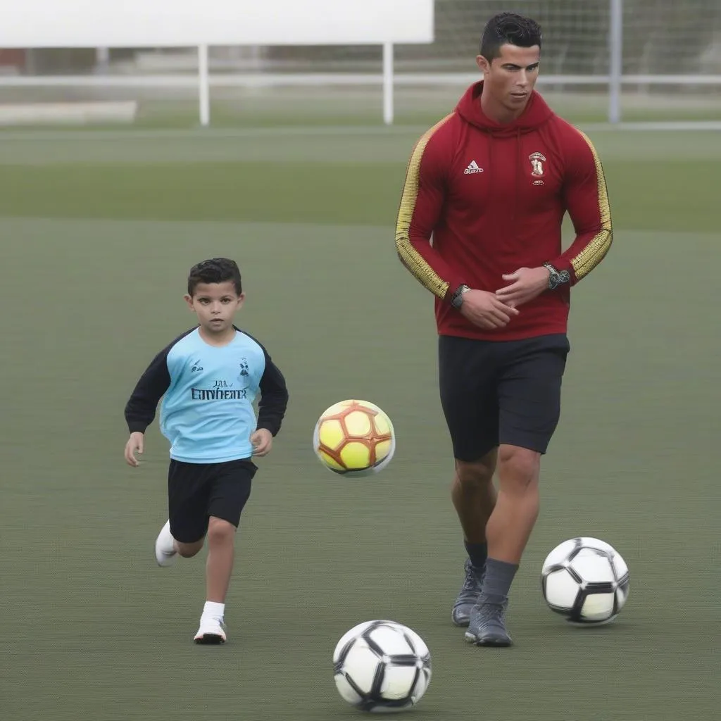 Ronaldo Jr. tập luyện