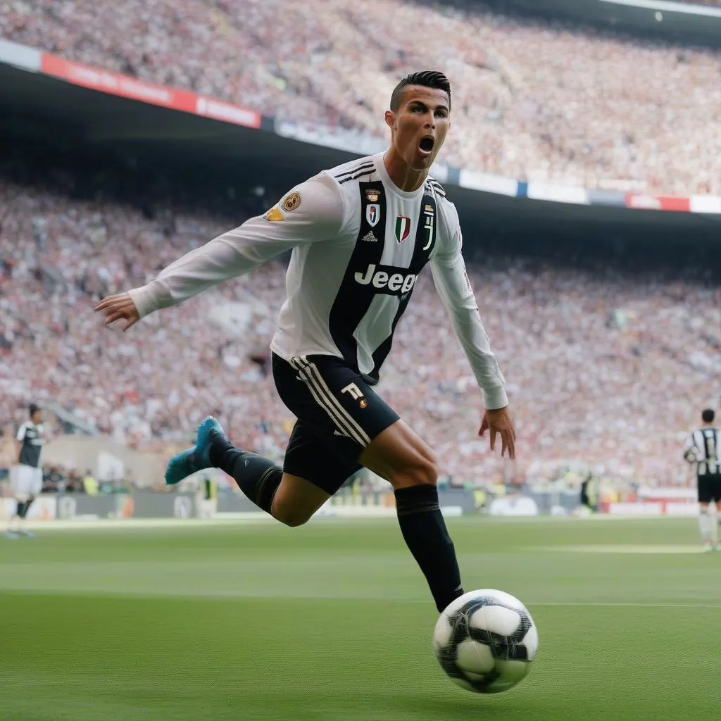 ronaldo sút bóng uy lực