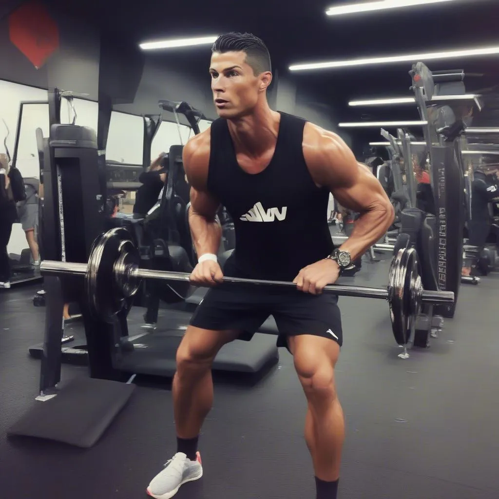 Ronaldo tập luyện