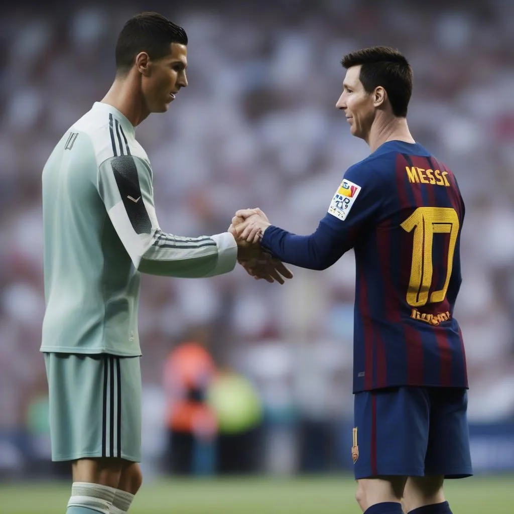 Ronaldo và Messi bắt tay thân thiện