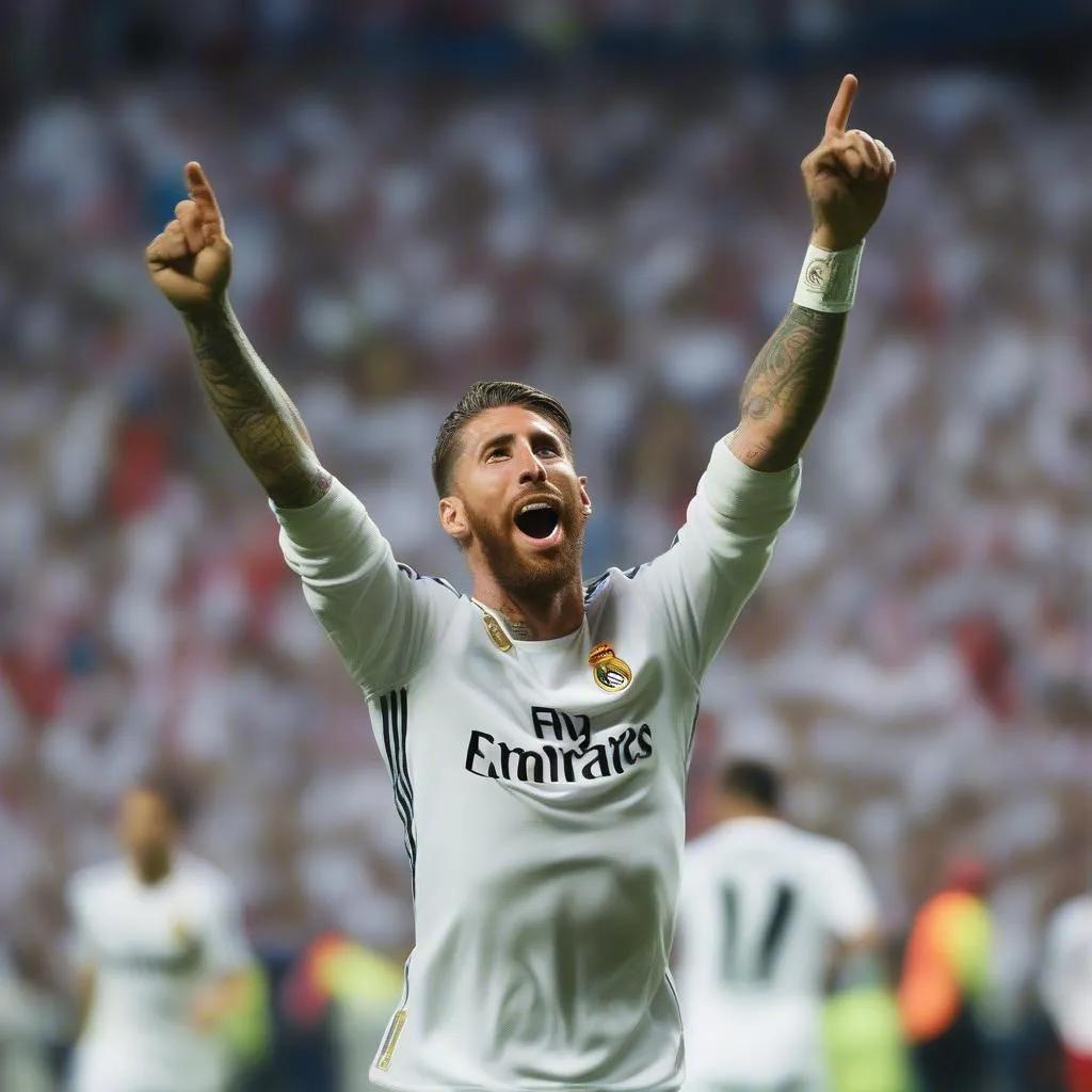 Sergio Ramos ghi bàn thắng gỡ hòa cho Real Madrid trong trận chung kết Champions League 2014