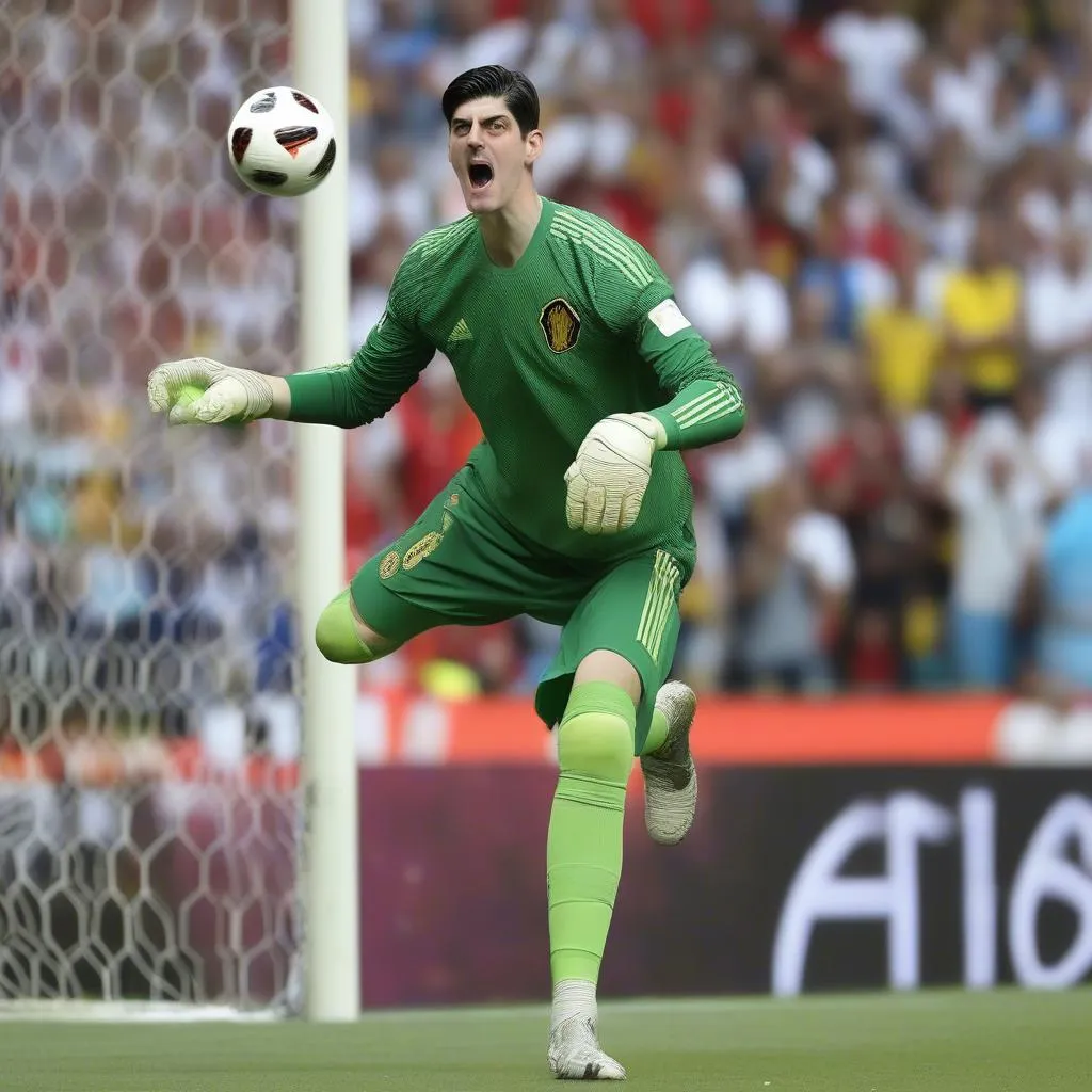 Thibaut Courtois, thủ môn của Bỉ, thể hiện phong độ xuất sắc tại World Cup 2018