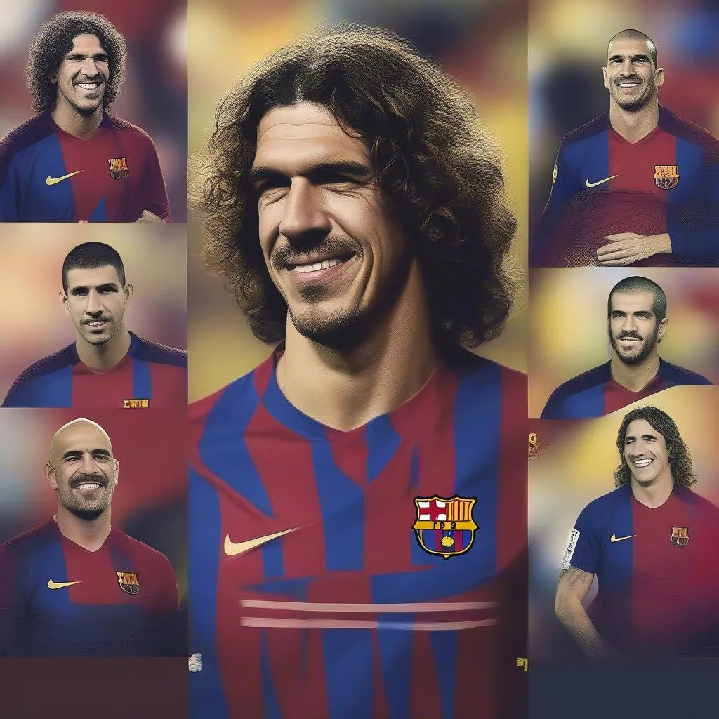 Thủ môn Carles Puyol và Victor Valdes