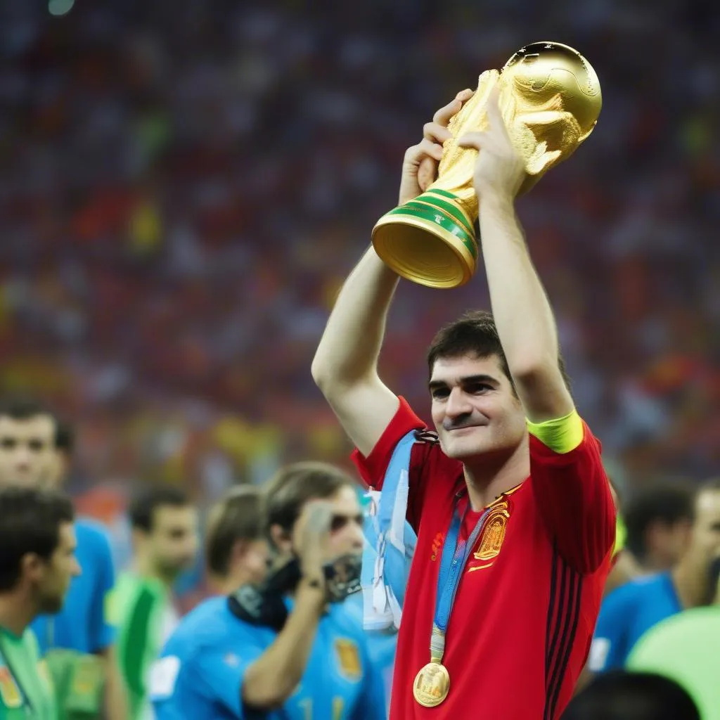 Casillas nâng cao chiếc cúp vô địch World Cup 2010