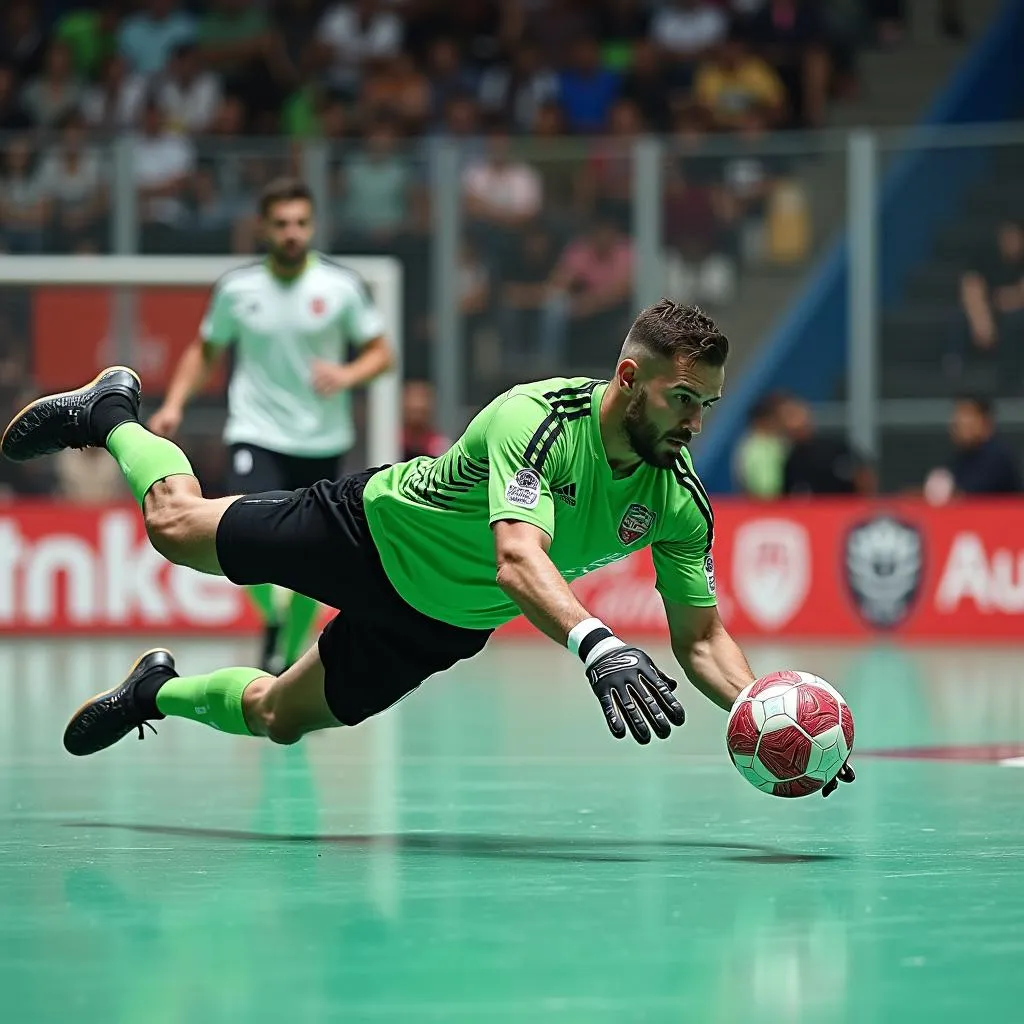 Thủ môn Futsal bắt bóng