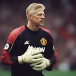 Hình ảnh thủ môn huyền thoại Peter Schmeichel trong trang phục thi đấu