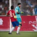 Thủ môn quay lưng trong pha đá penalty Messi vs Chile