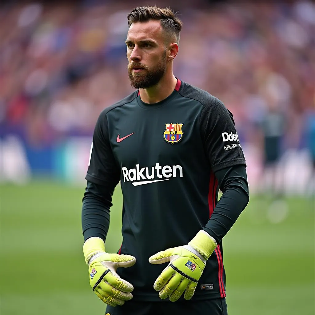 Thủ môn Ter Stegen mặc áo Barca DLS 2019