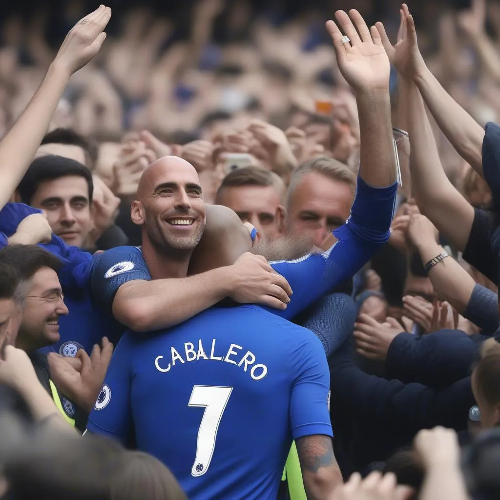 Willy Caballero được cổ động viên Chelsea chào đón