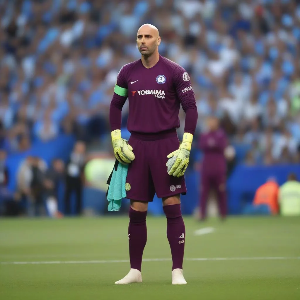 Willy Caballero trong trận chung kết Europa League 2019