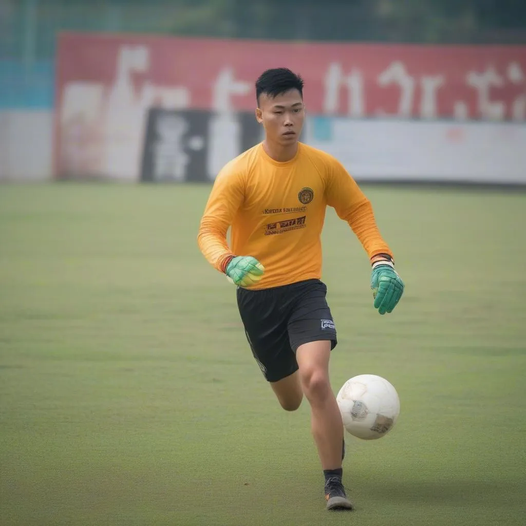 Tran Trung Kien Training with Hanoi FC