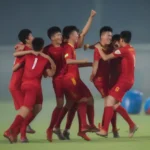 U19 Việt Nam ăn mừng chiến thắng