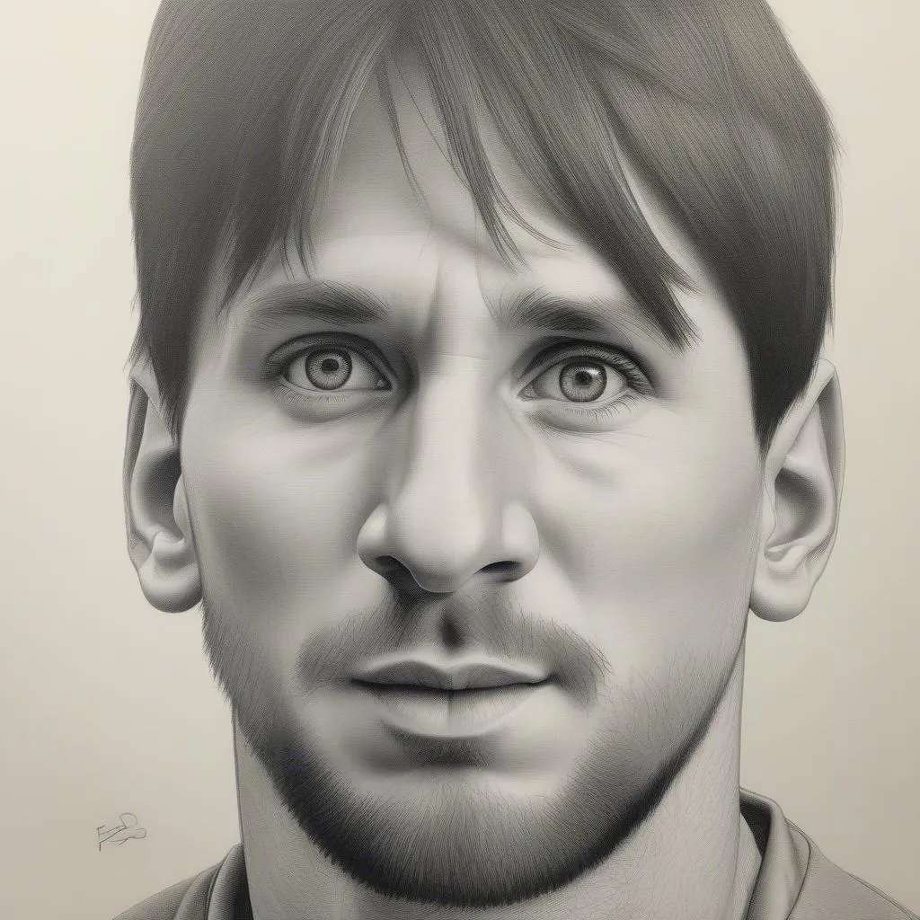 Cách vẽ Messi bước 2