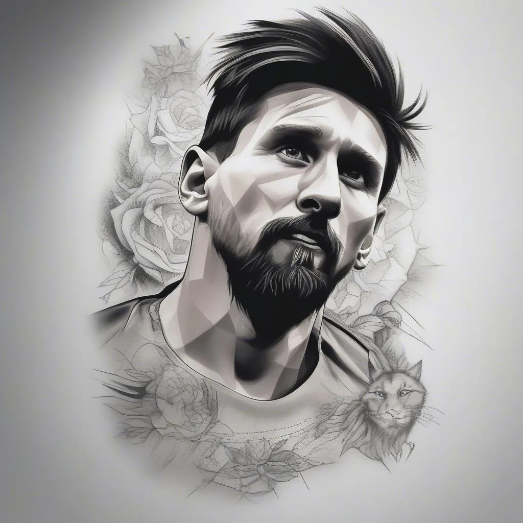 Hình xăm Messi: Phong cách đa dạng