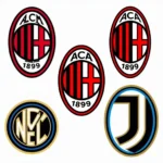 Các đội bóng AC Milan, Inter Milan và Juventus