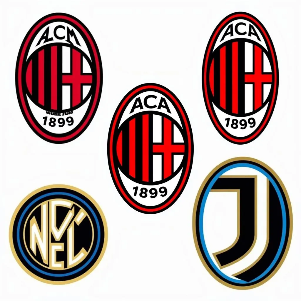 Các đội bóng AC Milan, Inter Milan và Juventus