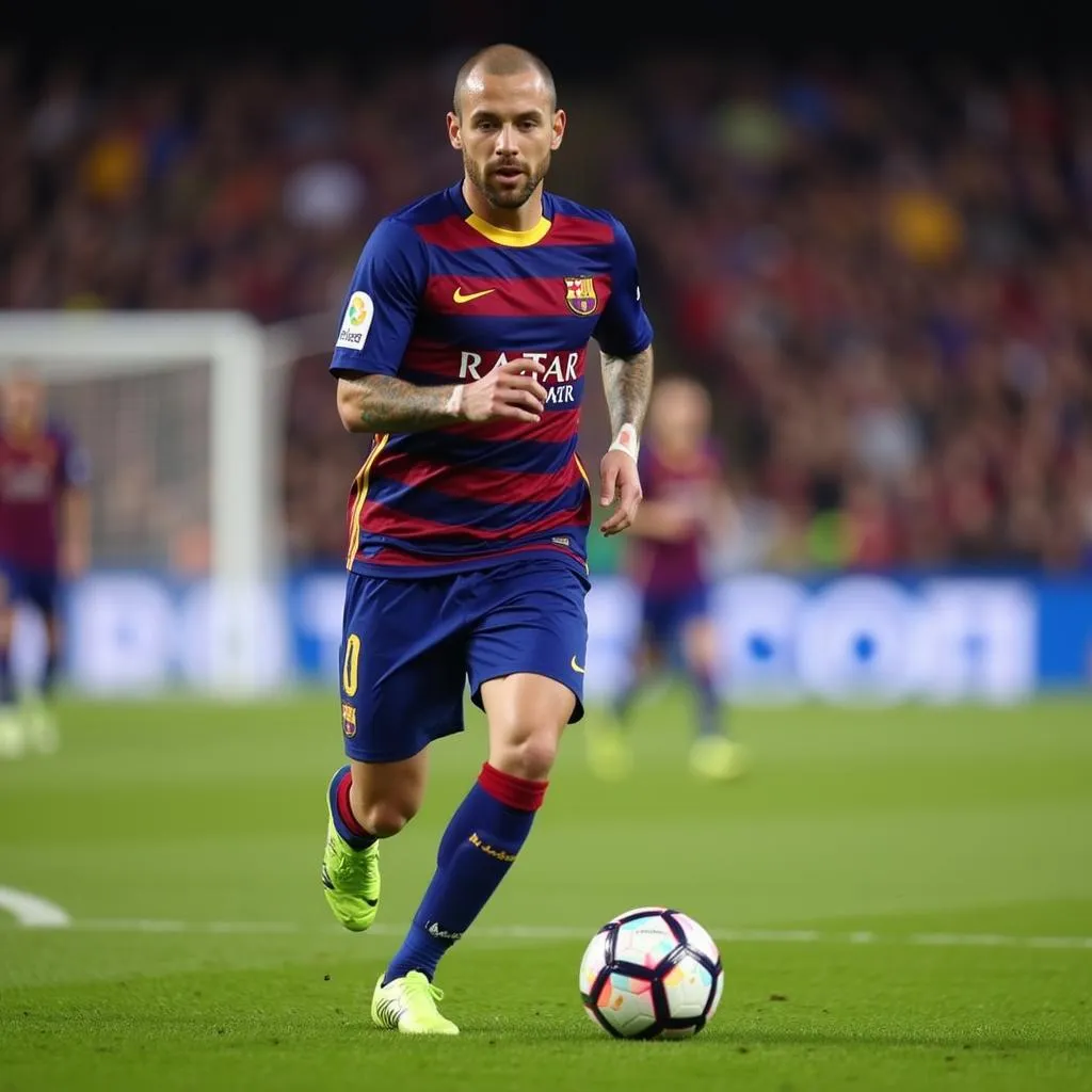 Andres Iniesta with a mesmerizing dribble for Barcelona