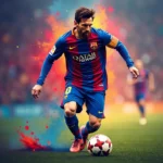 Ảnh nền Messi đẹp với tạo hình sôi động