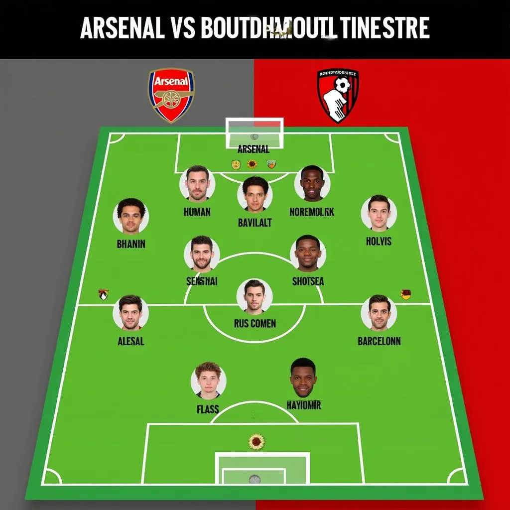 Đội hình Arsenal và Bournemouth