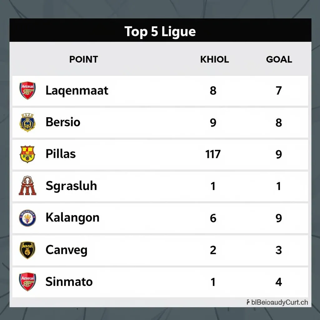 Bảng xếp hạng Ligue 1