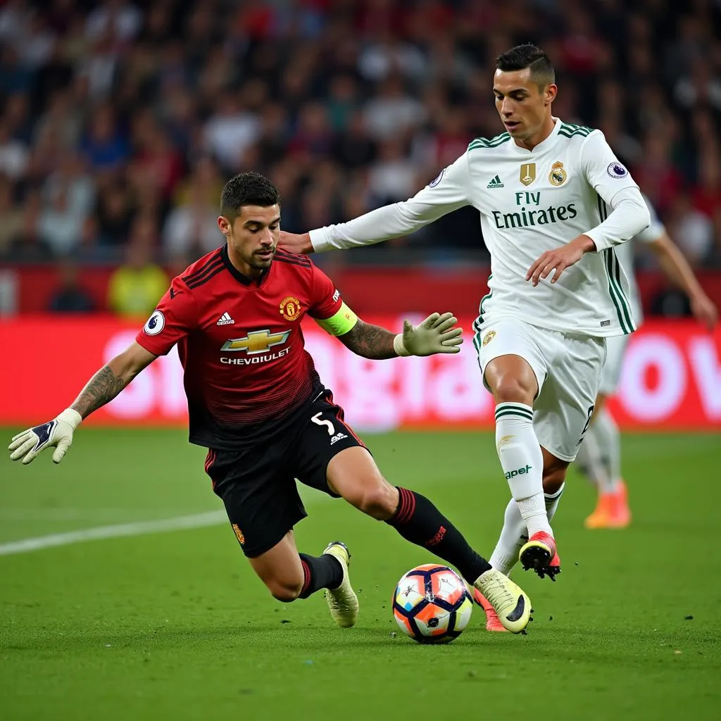 De Gea cản phá cú sút của Ronaldo