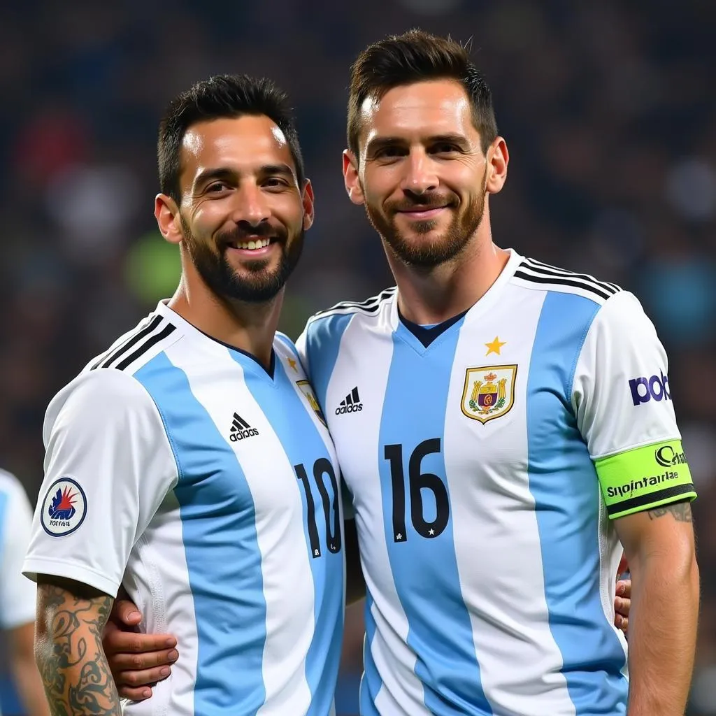 Di Maria và Messi trong đội tuyển quốc gia Argentina