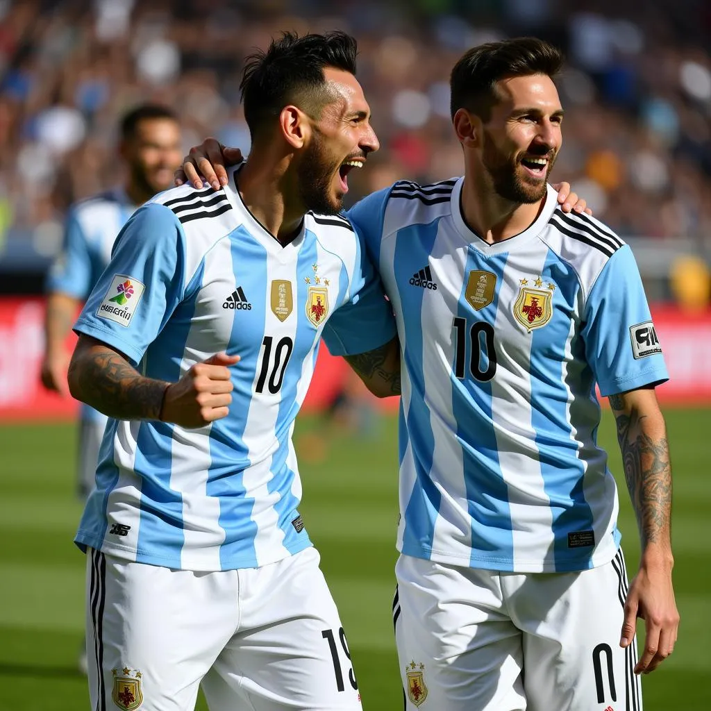 Di Maria và Messi trong trận chung kết World Cup 2022