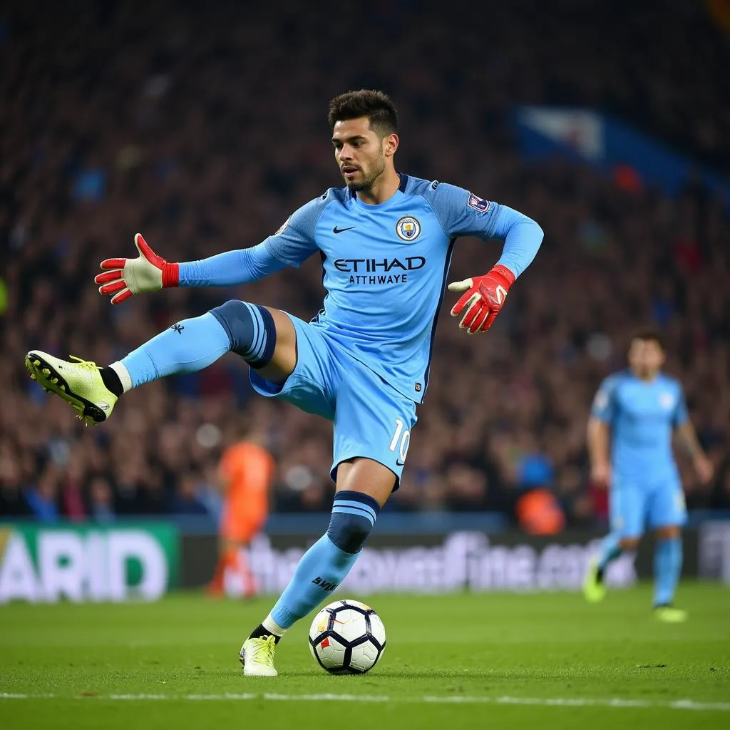 Ederson Moraes phát động tấn công