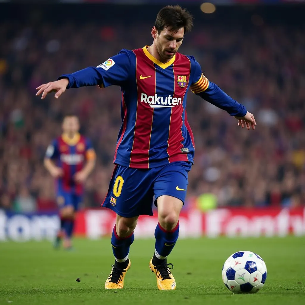 Lionel Messi making his Barcelona debut