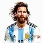 Lionel Messi chân dung màu nước