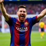 Lionel Messi celebrating a goal